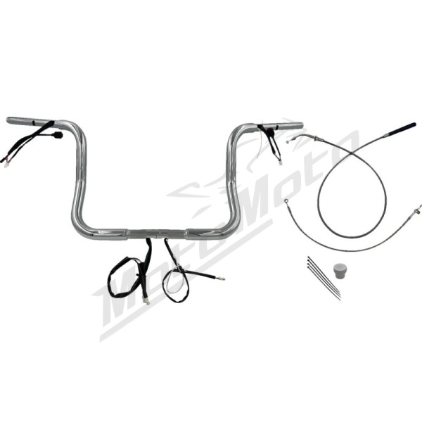 FAT BAGGERS INC. Round Top Handlebar Kit Chrome 91.5x30.5cm Harley Davidson FLHLT / FLHX / FLHXL / FLHXSE 1923-1977 23-26