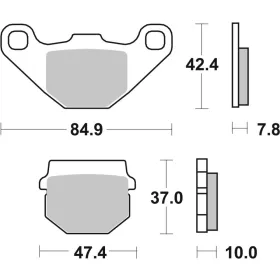 SBS CT Scooter Carbon Tech 102CT Organic Brake Pads Adly / Gilera / Kreidler / Malaguti / Peugeot / Suzuki 50-160cc 92-20