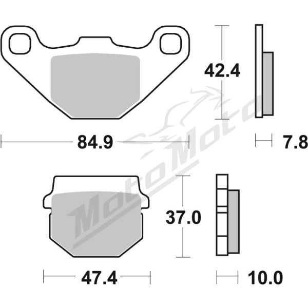 SBS CT Scooter Carbon Tech 102CT Organic Brake Pads Adly / Gilera / Kreidler / Malaguti / Peugeot / Suzuki 50-160cc 92-20