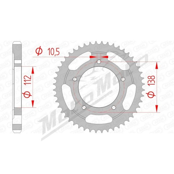 AFAM plieninė standartinė galinė žvaigždė 530 48 dantukų YAMAHA YZF-R6 600 99-02