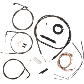 LA CHOPPERS Complete Midnight Braided Handlebar Cable/Brake Line Kit Harley Davidson 1340-1450 96-06