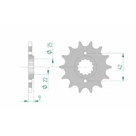 AFAM plieninė priekinė žvaigždutė 24502 - 520 KAWASAKI 250-650CC 1978-2020