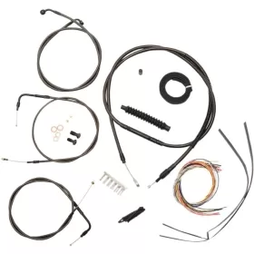 LA CHOPPERS Complete Midnight Braided Handlebar Cable/Brake Line Kit Harley Davidson 1340-1450 96-06