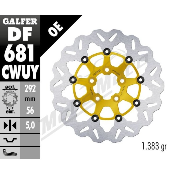 GALFER "Wave®" Gold Galinis stabdžių diskas Harley Davidson XL / FX / FL 883-1923cc 00-23