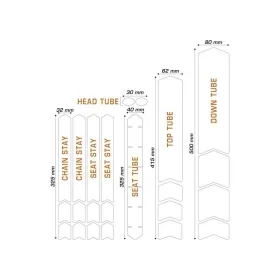 ALGIS frame protective stickers set (textured-white lines) L