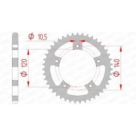 AFAM Steel Standard Rear Sprocket 525 42-43 teeth TRIUMPH 600-865cc 00-14
