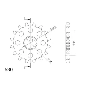 Supersprox Front sprocket 517.17RB with rubber bush