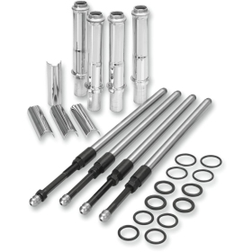 S&S CYCLE Quickee Pushrod Kit with Chrome Covers Harley Davidson FLD / FLHR / FLHRC 1450-1800cc 99-17