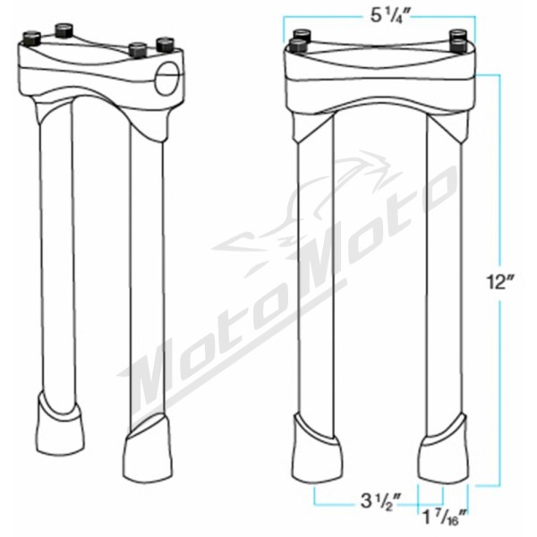 BILTWELL Murdock Handlebar Risers 30,5cm