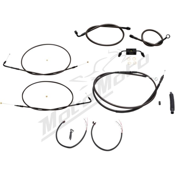 LA CHOPPERS Midnight Ape Hangers vairo / sankabos / stabdžių trosų / lynų prailginimo kompl. Harley Davidson 883-1200 13-22