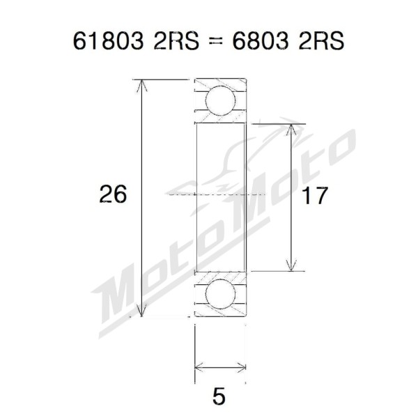 BLACK BEARING Mountain Bike Pivot Bearing MAX 17x26x5 mm 6803-2RS