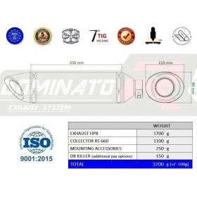 Duslintuvo kompl. Dominator TITANIUM HP8 APRILIA RS 660 2020-2023