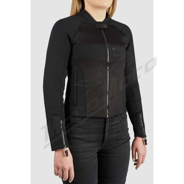 Pando Moto STEALTH BLACK AAA Light-weight armored jacket for women