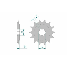 AFAM Steel Standard Front Sprocket 20309 - 520 HONDA CR 250R 1984-1986