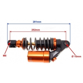 Rear adjustable shock absorber MINARELLI/ PEUGEOT/ MORINI 281mm Ø10 M8