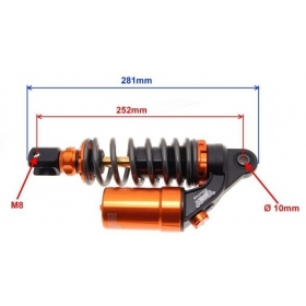 Amortizatorius galinis reguliuojamas MINARELLI/ PEUGEOT/ MORINI 281mm Ø10 M8