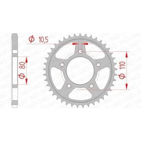 AFAM Steel Standard Rear Sprocket 525 36-44 teeth HONDA VT / CB / XBR 450-600cc 85-00