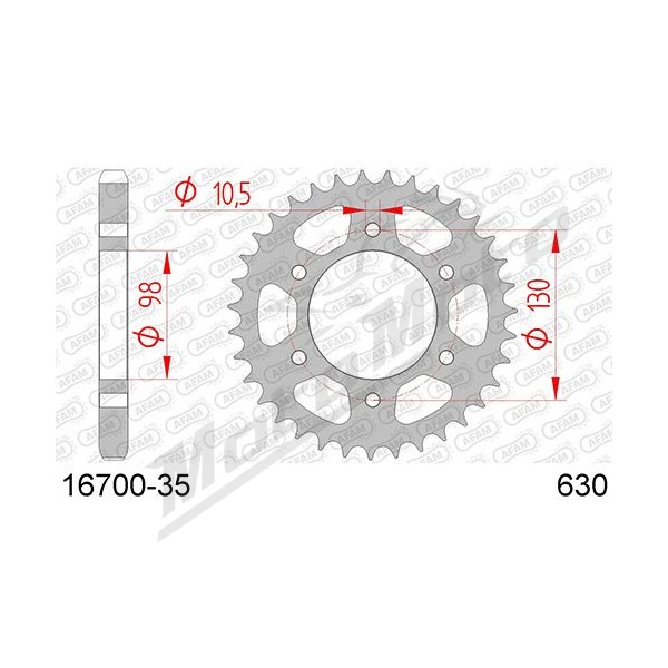 AFAM Steel Standard Rear Sprocket 630 35 teeth KAWASAKI Z 900 73-76