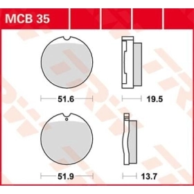 TRW All Round MCB35 Sintered Metal Brake Pads Honda CB / CJ 250-750cc 71-78