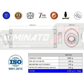 Duslintuvo bakelis Dominator OVAL PIAGGIO X9 125 2000 - 2009