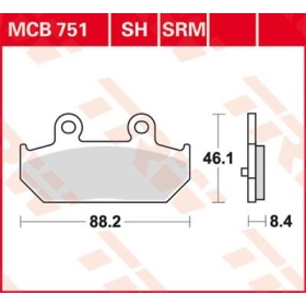 TRW SRM Series Sindered Scooter Brake Pads Suzuki AN 400-650cc 02-20