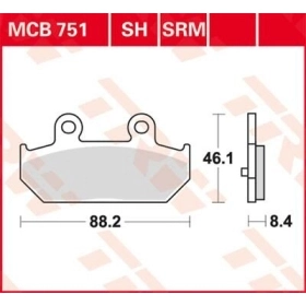 TRW SRM Series Sindered Scooter Brake Pads Suzuki AN 400-650cc 02-20