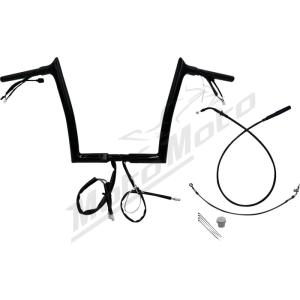 FAT BAGGERS INC. Pointed Top Handlebar Kit Black 89x30.5cm Harley Davidson FLHX / FLHXS / FLTRX / FLTRXL 1868-1977 23-26