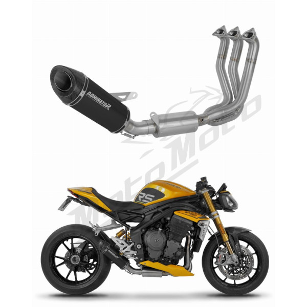 Triumph Speed Triple 1200 RS / RR 2021-2024 Dominator Full Exhaust System Collector Silencer HP8 BLACK + dB killer