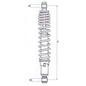 Rear adjustable shock absorber APRILIA SCARABEO/ SPORT CITY 125-300cc 345mm Ø14 Ø8