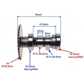 Camshaft LONGJIA LJ150-QT 4T
