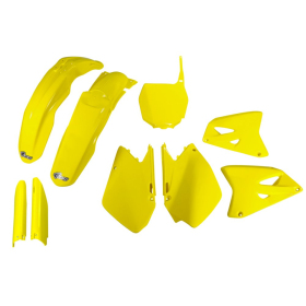 UFO Plastics set with fork guards yellow Suzuki RM 125-250 06-24