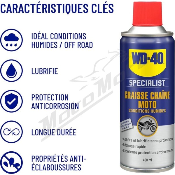 WD-40 Specialist Motorcycle Chain Maintenance Kit - 2x Spray 400ml