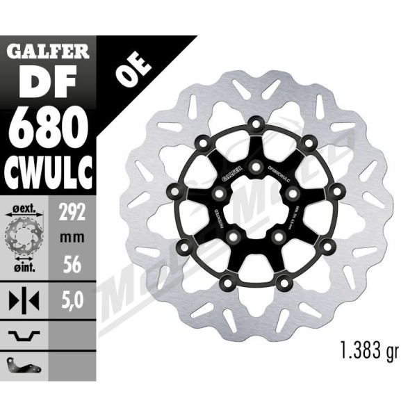 GALFER "Wave®" priekinis stabdžių diskas Harley Davidson FLHR / FLHRS / FLHTC / FLHX / FLSTN / FXBRS / FXDC / FXDF / XG / XL / XR 500-1923cc 00-23