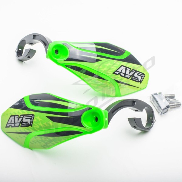 AVS RACING Handguards Kit with Aluminium supports Green