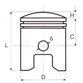 PISTON FOR MOTORIZED BICYCLE 80cc PIN Ø10 Ø47