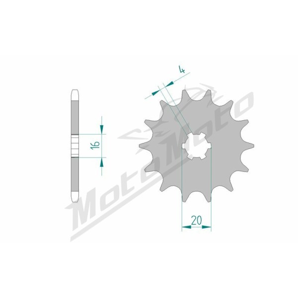 AFAM Steel Standard Front Sprocket 30200 - 520 11-13 teeth YAMAHA IT / YZ / KAWASAKI KX / KDX 125-200cc 80-91
