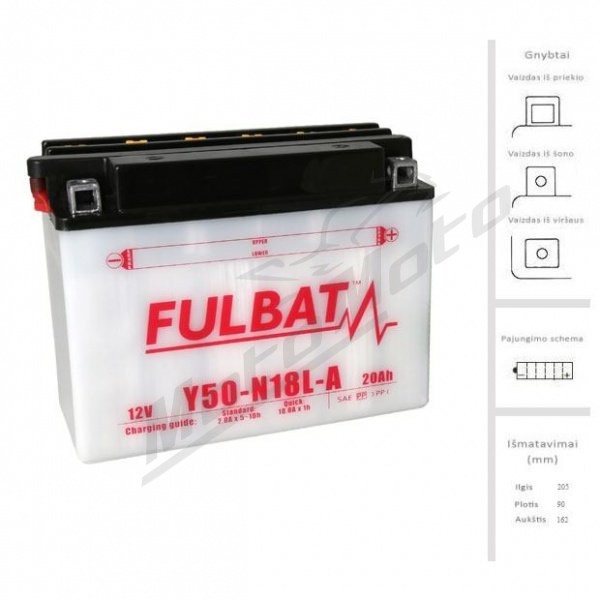 FULBAT Accumulator 20 Ah 260 12V F50-N18L-A/12N18-3A