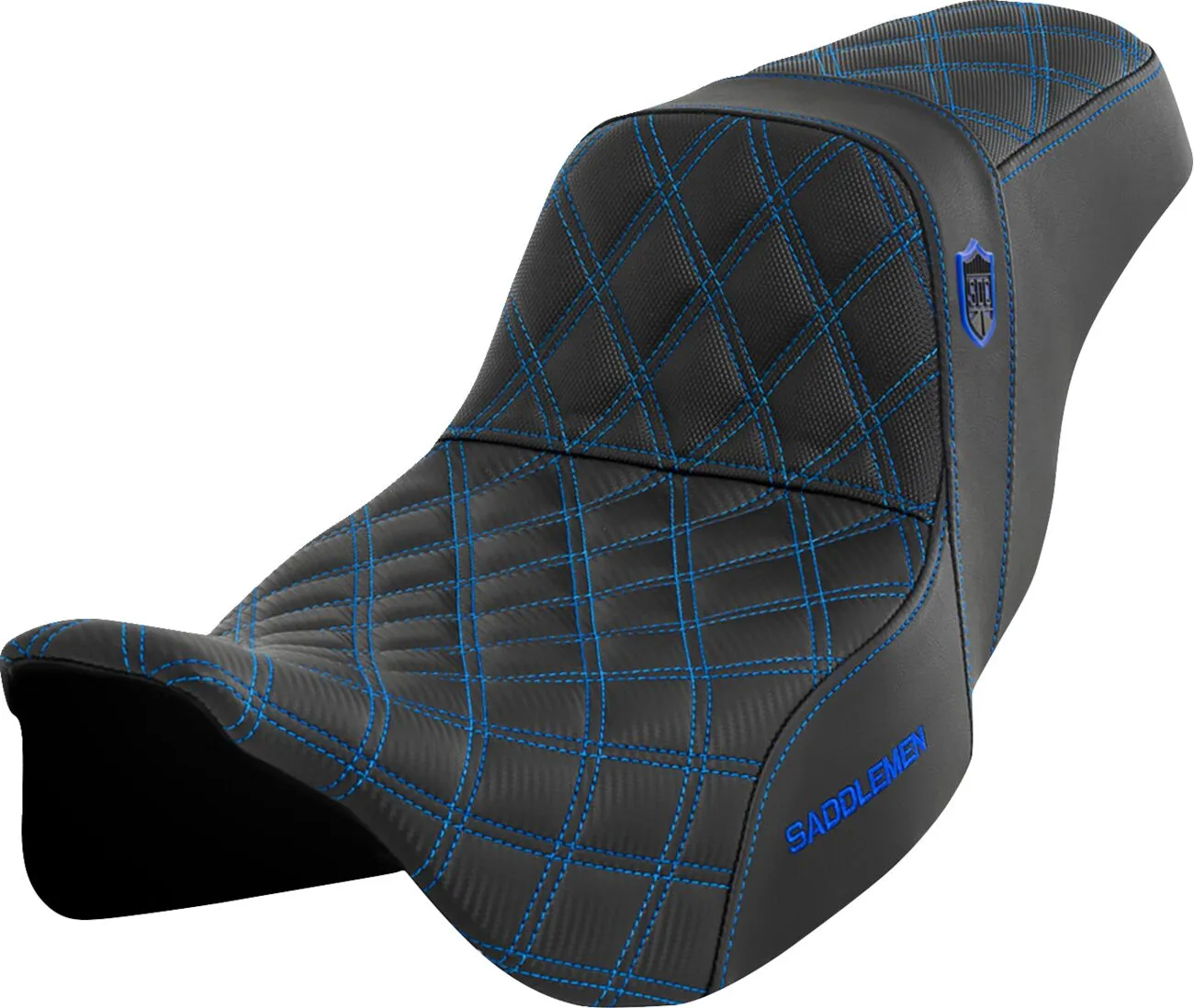 SADDLEMEN Pro Series SDC Performance Grip Seat Blue Harley Davidson FLH / FLHR / FLHRXS / FLHTCU / FLHTKSE / FLHXSE / FLTRKSE / FLTRX / FLTRXSE 1584-1923cc 08-23