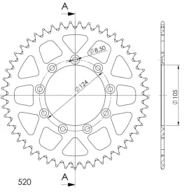 Supersprox Rear Sprocket Alu RAL-151:49 Black 49t
