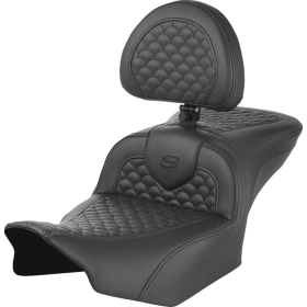 SADDLEMEN Dragon Stitch Roadsofa Seat With Backrest Harley Davidson FLHX / FLHXU / FLTRX / FLTRXSE 1868-1977 23-25