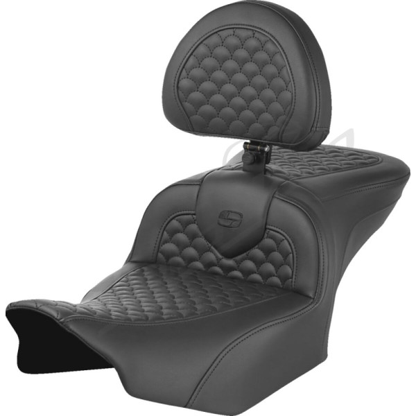 SADDLEMEN Dragon Stitch Roadsofa Seat With Backrest Harley Davidson FLHX / FLHXU / FLTRX / FLTRXSE 1868-1977 23-25