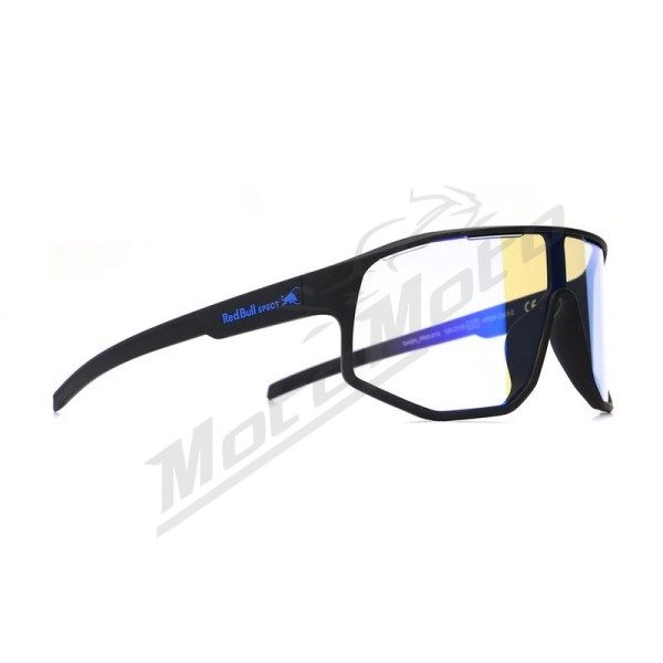 Spect Red Bull Dash Pro Sunglasses Soft Black w Photochromic Blue Mirror lens