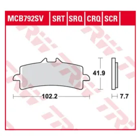 TRW KH447 sinter track Brake Pads Ducati / KTM / Suzuki / Triumph / Husqvarna 600-1260cc 11->