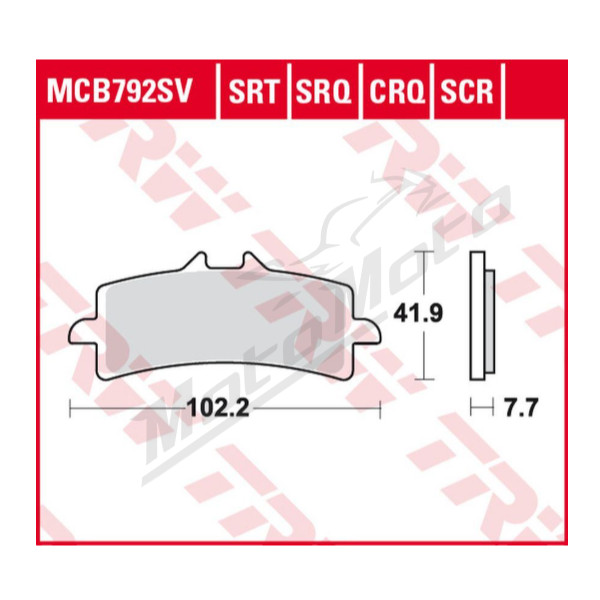 TRW KH447 sinter track Brake Pads Ducati / KTM / Suzuki / Triumph / Husqvarna 600-1260cc 11->