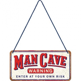 Metalinė lentelė MAN CAVE WARNING 10x20