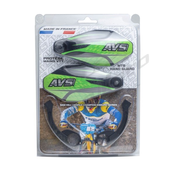 AVS RACING Rankų apsaugų rinkinys Juoda/Žalia