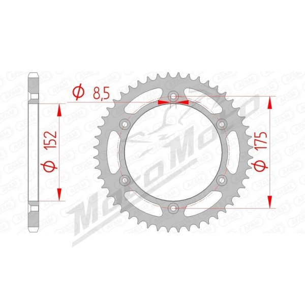 AFAM Steel Standard Rear Sprocket 520 46-52 teeth
