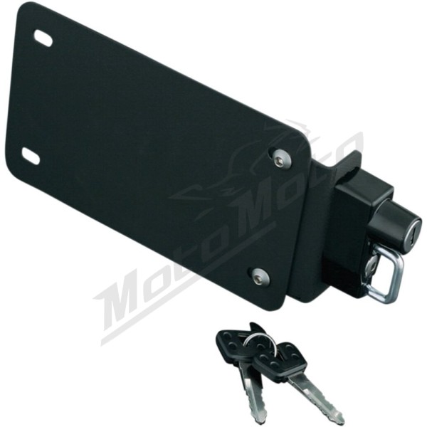 KURYAKYN Universal License Plate Mount with Helmet Lock