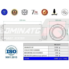 Duslintuvo kompl. Dominator GP BMW M1000RR 2021-2022