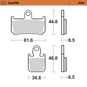 MOTO-MASTER Roadpro Front Brake Pads Yamaha MT-01 / VMX / YZF-R1 1000-1700 07-16 